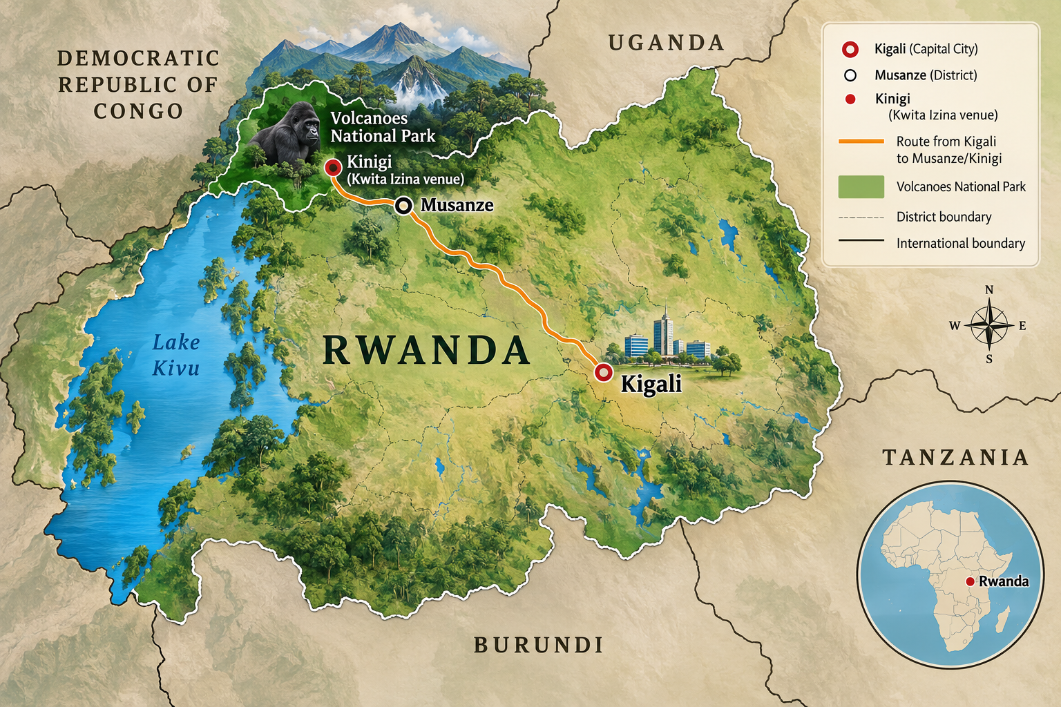 Kwita Izina Map